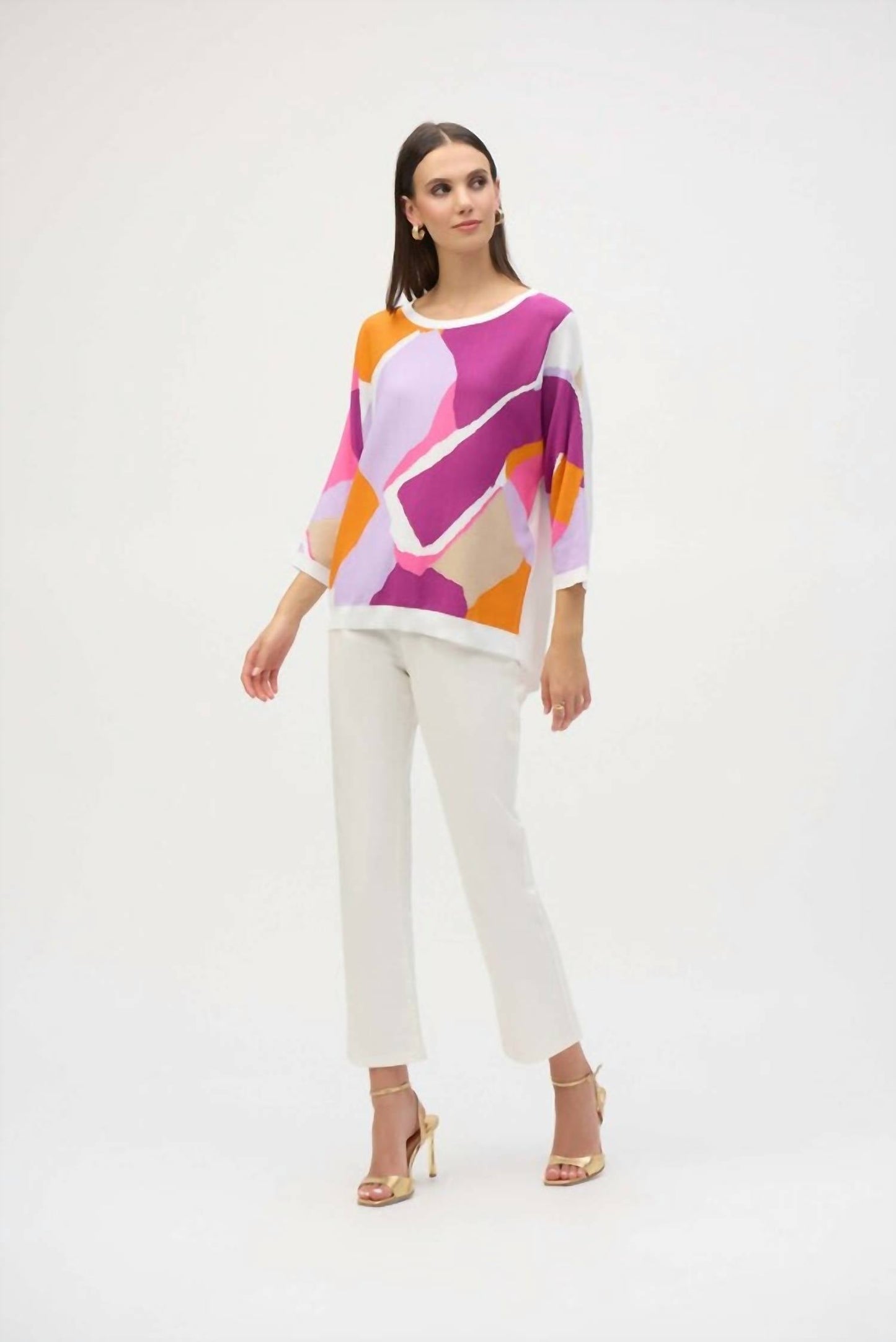 Joseph Ribkoff - Color-blocked Relaxed Pullover