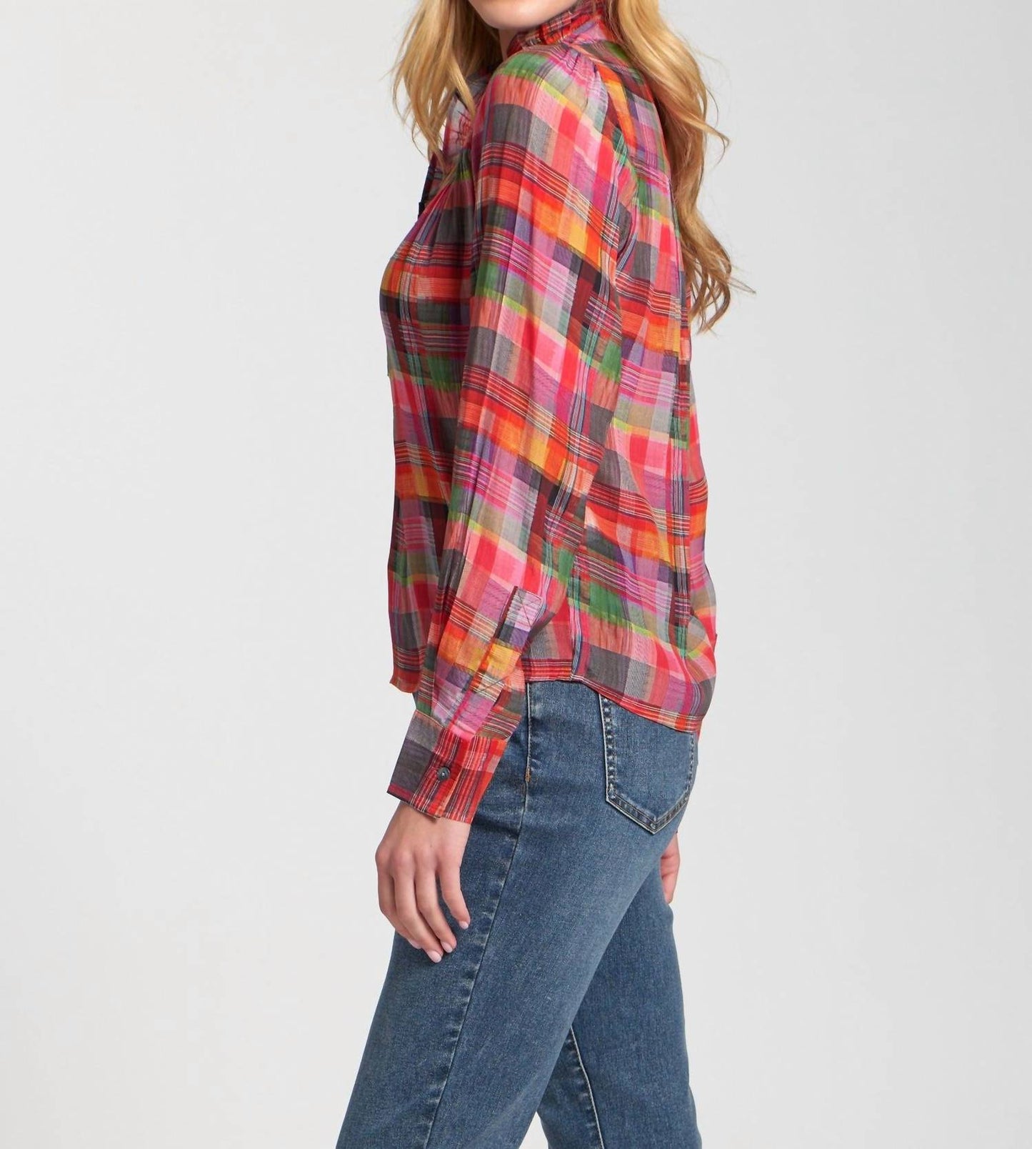 Apny - Ruffle Half Placket Blouse