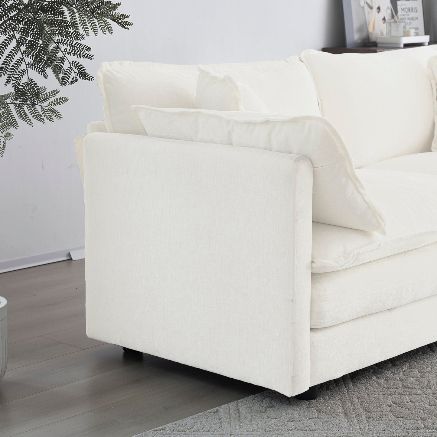 Sofa Set of 2 Chenille Couch, 2+3 Seater Sofa Set Deep Seat Sofa