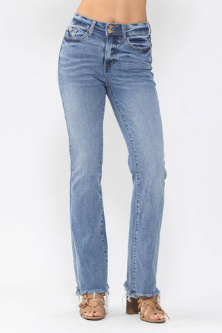 Judy Blue - Calça Jeans Bootcut de Cintura Alta com Dois Botões