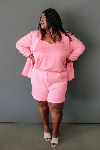 Skies Are Blue - Jules Tailored Shorts - Curvy