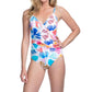 Profile By Gottex - V-Neck Lingerie Surplice One Piece Swimsuit