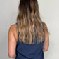 Bobi - V- Neck Raw Edge Tank Top