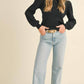 &Merci - Pointelle Puff Sleeve Sweater