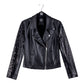 Clara Sun Woo - Sequin Knit Liquid Leather™ Sheen Moto Jacket