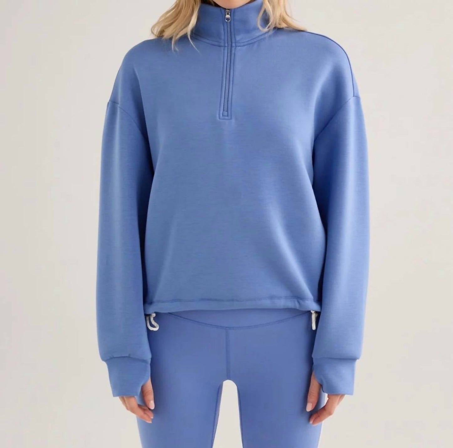 Varley - Sian Cropped Half-zip Sweatshirt