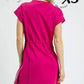Umgee - Drawstring Waist Luxeknit T-shirt Dress
