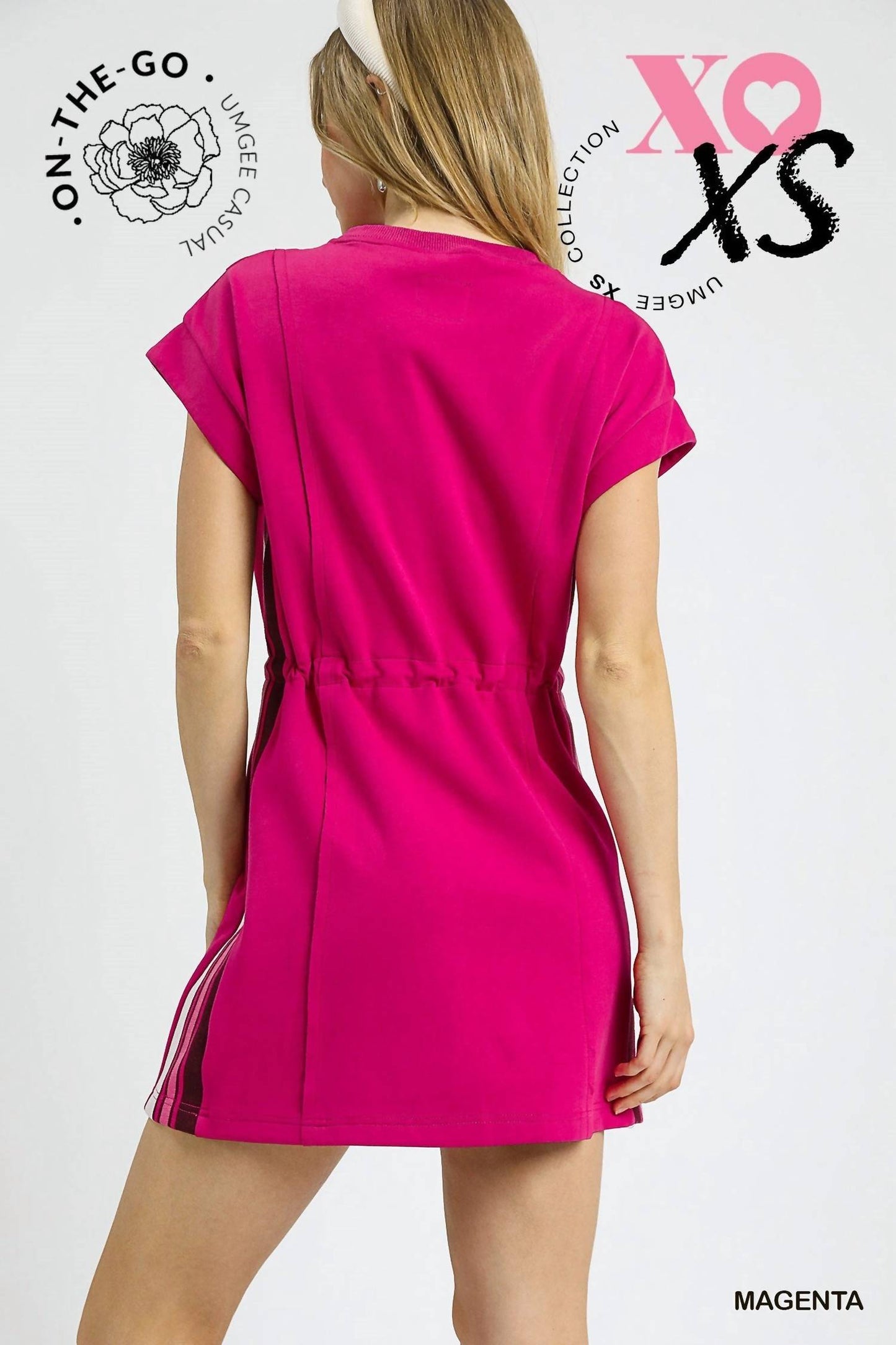 Umgee - Drawstring Waist Luxeknit T-shirt Dress