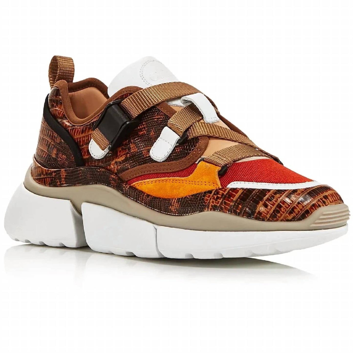 Chloe - Tênis feminino cano baixo Sonnie com efeito de cobra