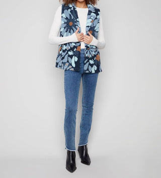 Charlie B - Flocked Sherpa Fleece Vest Jacket