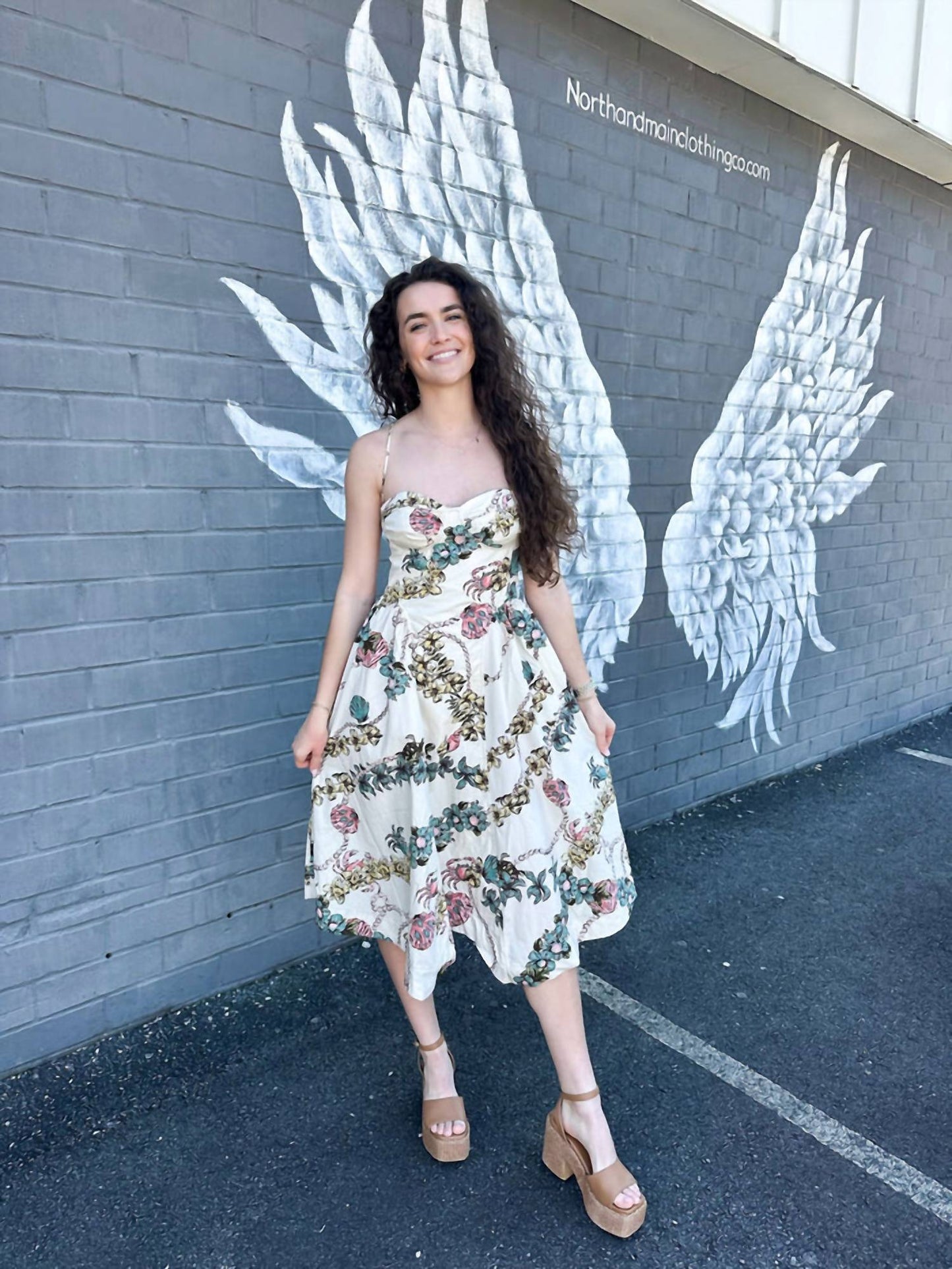 Free People - Cherish Printed Midi Dress