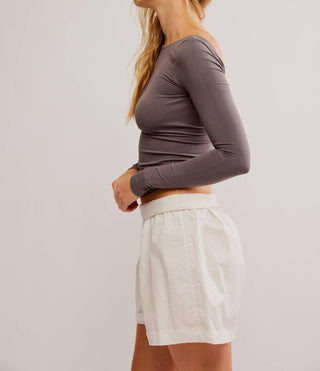 Free People - Camiseta de manga comprida sem costura nas costas