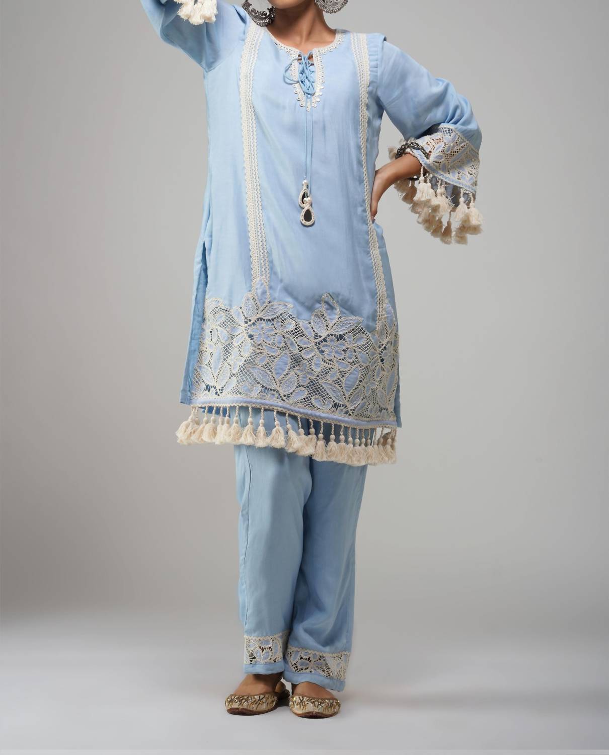 Zaalima Fashion - Cotton Tunic Set - Noor-e-rang