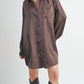 Sage The Label - Collared Oversized Shirt Dress