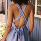 Free People - Va Va Volume Jacquard Criss Cross Back Mini Dress