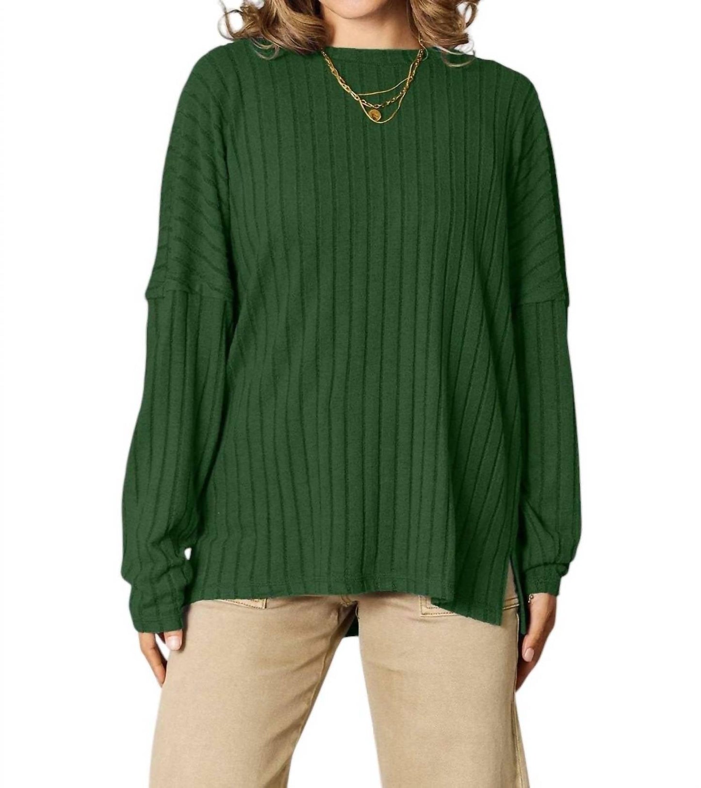 Basic Bae - Sophisticated Ribbed Knit Top