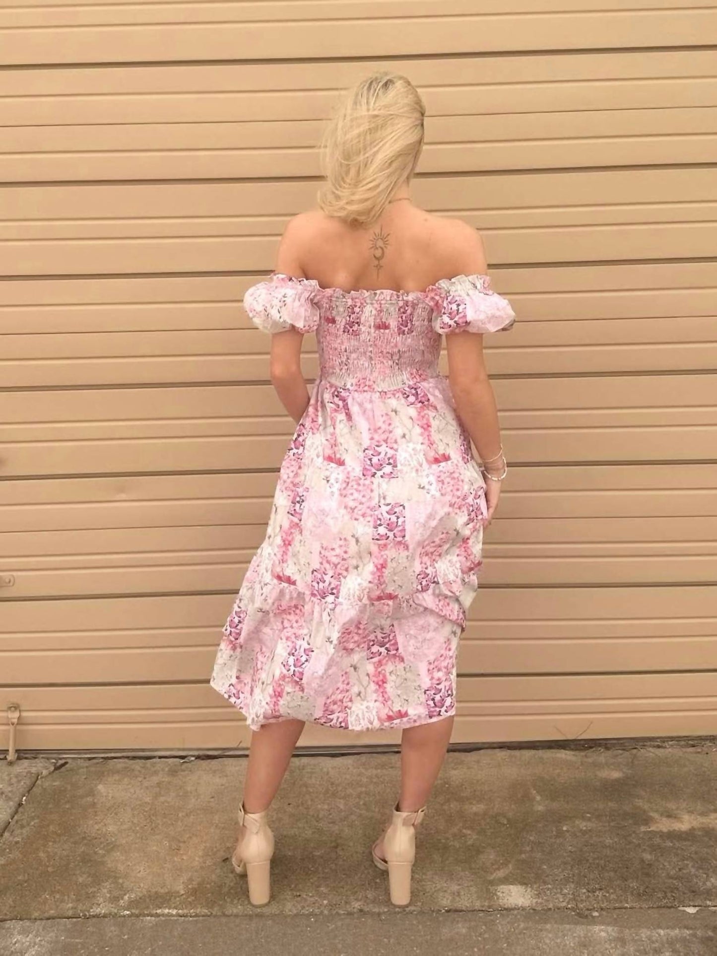 Aureum - Abigail Patchwork Tiered Midi Dress