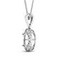 0.09 Carat Genuine White Diamond 14K White Gold Semi Mount Pendant - holds 8x8mm Cushion Gemstone