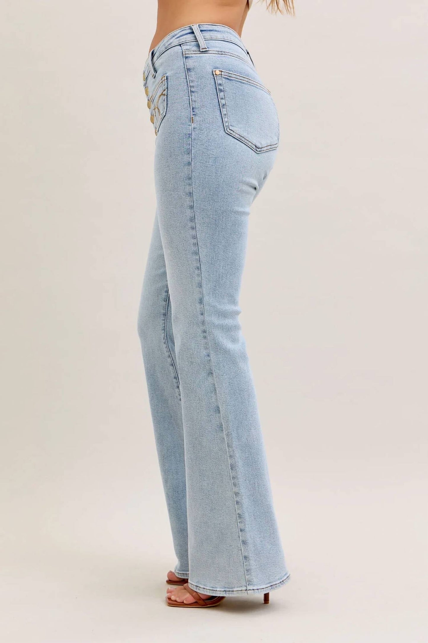 Judy Blue - Button Fly Front Pocket Jeans