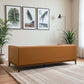 Melissa Mid-Century Cognac Vegan Leather Modern Sofa