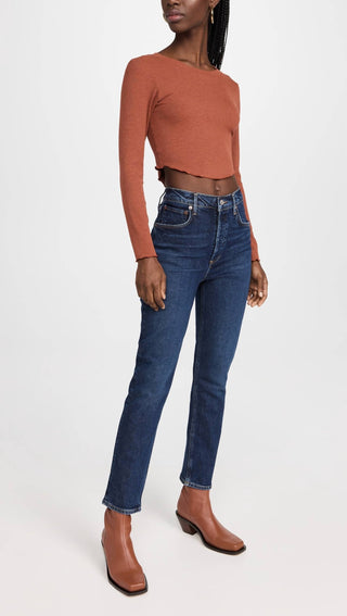 Agolde - Riley High Rise Straight Crop Jean