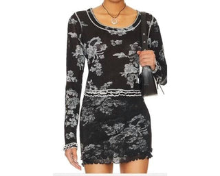 Free People - Camiseta Garner de manga comprida