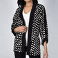 Frank Lyman - Dot Print Roll-up Sleeves Cardigan