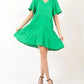Very J - Texture V-neck Ruffled Tiered Dress