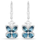 2.32 Carat Genuine London Blue Topaz .925 Sterling Silver Earrings