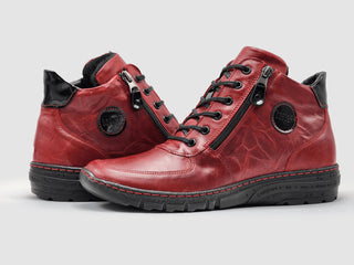 Kcr Group - Botas femininas de couro com forro de lã e zíper para uso diário