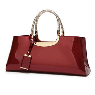 Accity - FASHIONABLE EVENING GLOSSY PATENT LEATHER TOTE
