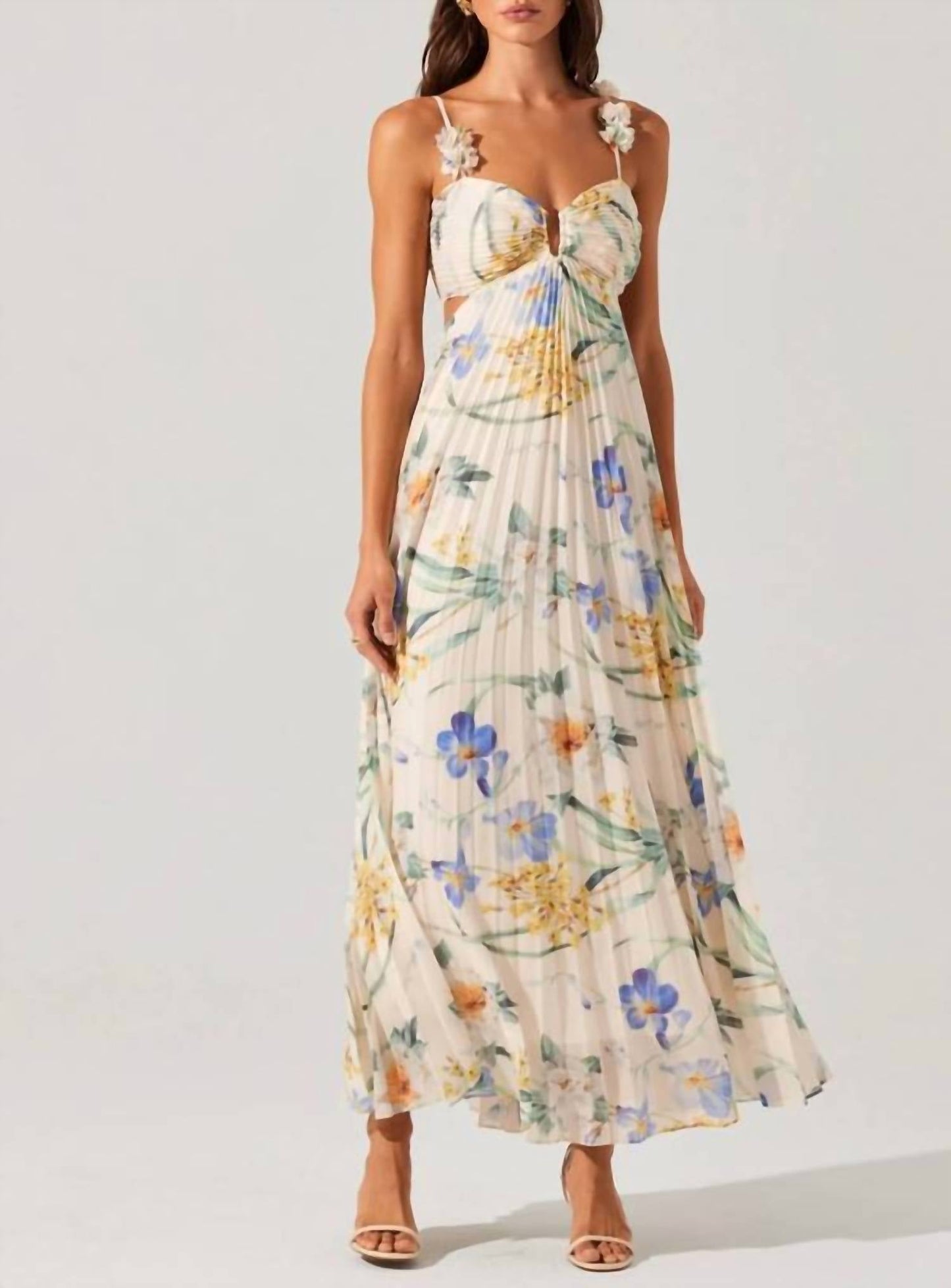 Astr - Women's Emese Floral Pleated Maxi Dress
