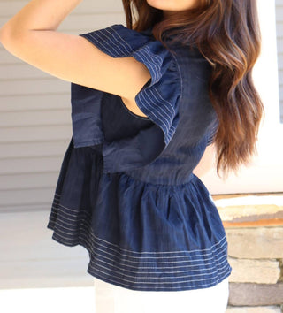 Entro - Women's Nautical Short Sleeve Top