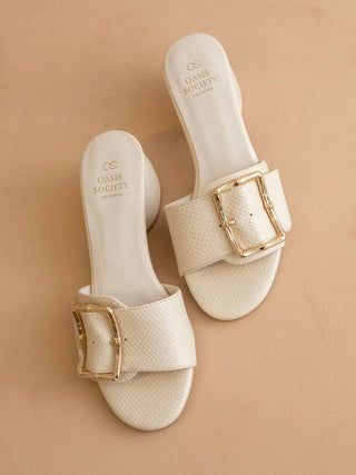Oasis Society - Tucson Low Heel Sandal With Bamboo Buckle