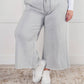 Zenana - Wide Leg Mineral Wash Cropped Pants