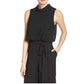 Vince Camuto - Roll Collar Mock Neck Blouson Chiffon Jumpsuit