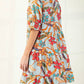 Easel - Peach Blossom Short Dress