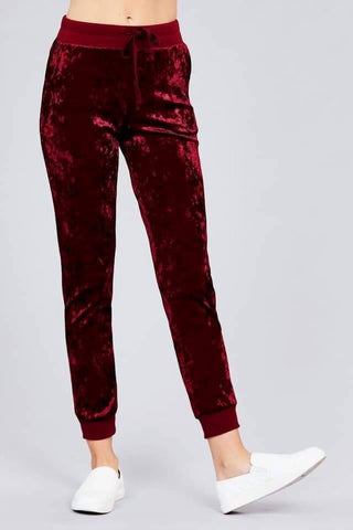 Active Usa - Calça Jogger de Veludo Amassado