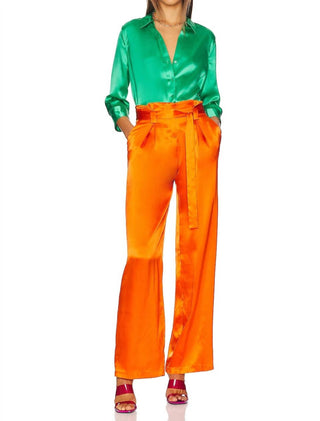L'Agence - Calça Bobby Silk Paperbag