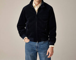 J.Crew - Jaqueta Harrington em veludo cotelê de algodão
