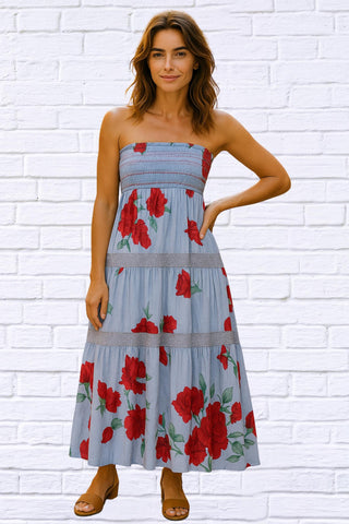 Magazine Clothing - Jade Big Flower Print Dress