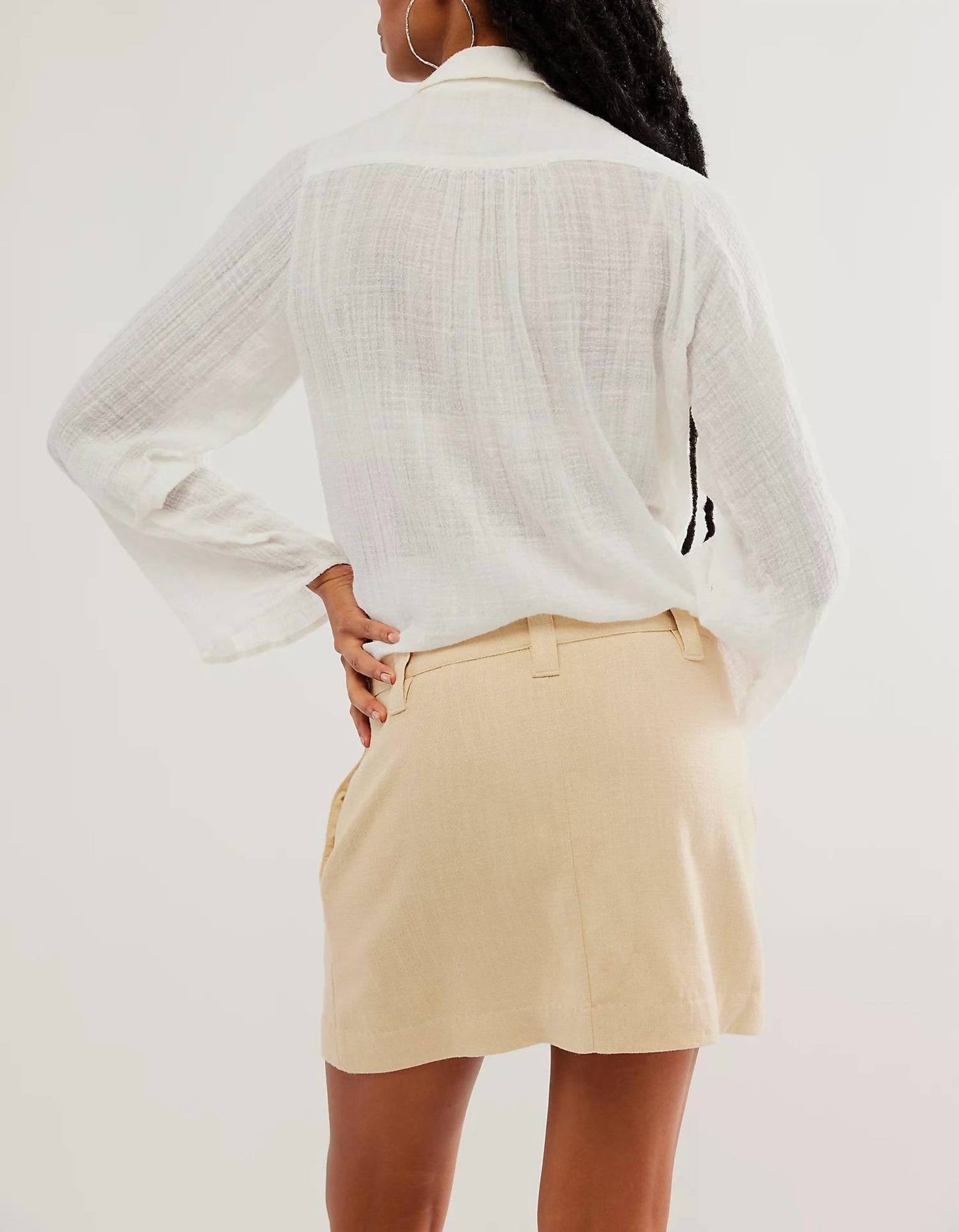 Free People - Can't Blame Me Linen Mini Skirt
