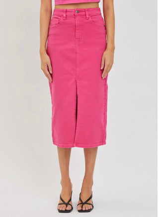 Violoncelo - Saia Midi Jeans Paylon