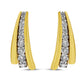 10K Yellow Gold Plated .925 Sterling Silver 1.00 Cttw Round Diamond Graduated Huggie Stud Earrings (I-J Color, I2-I3 Clarity)