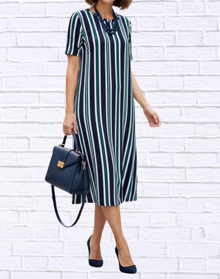 Calypso - Striped Knit Bon Bon Dress