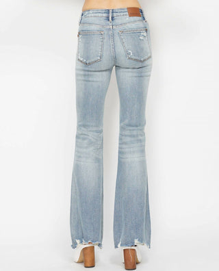 Judy Blue - Calça Jeans Flare Destroy com Controle de Barriga