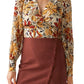 & Other Stories Floral Print Wrap Front Blouse in Red/Yellow Flower Aop, Size 2