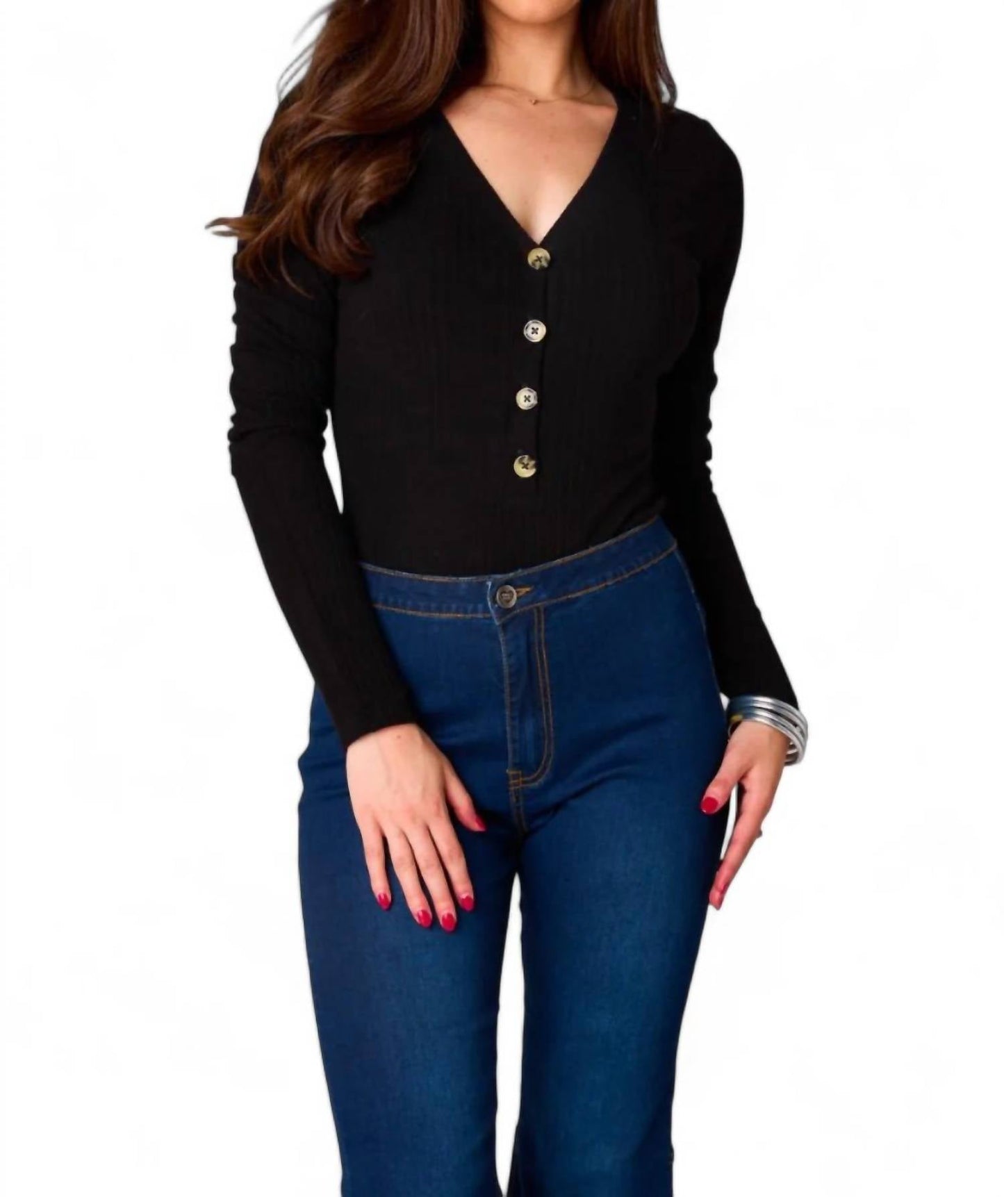 Buddylove - HOLLY LONG SLEEVE BUTTON UP BODYSUIT