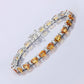 12.33 Carat Genuine Orange Sapphire and White Diamond 14K White Gold Bracelet