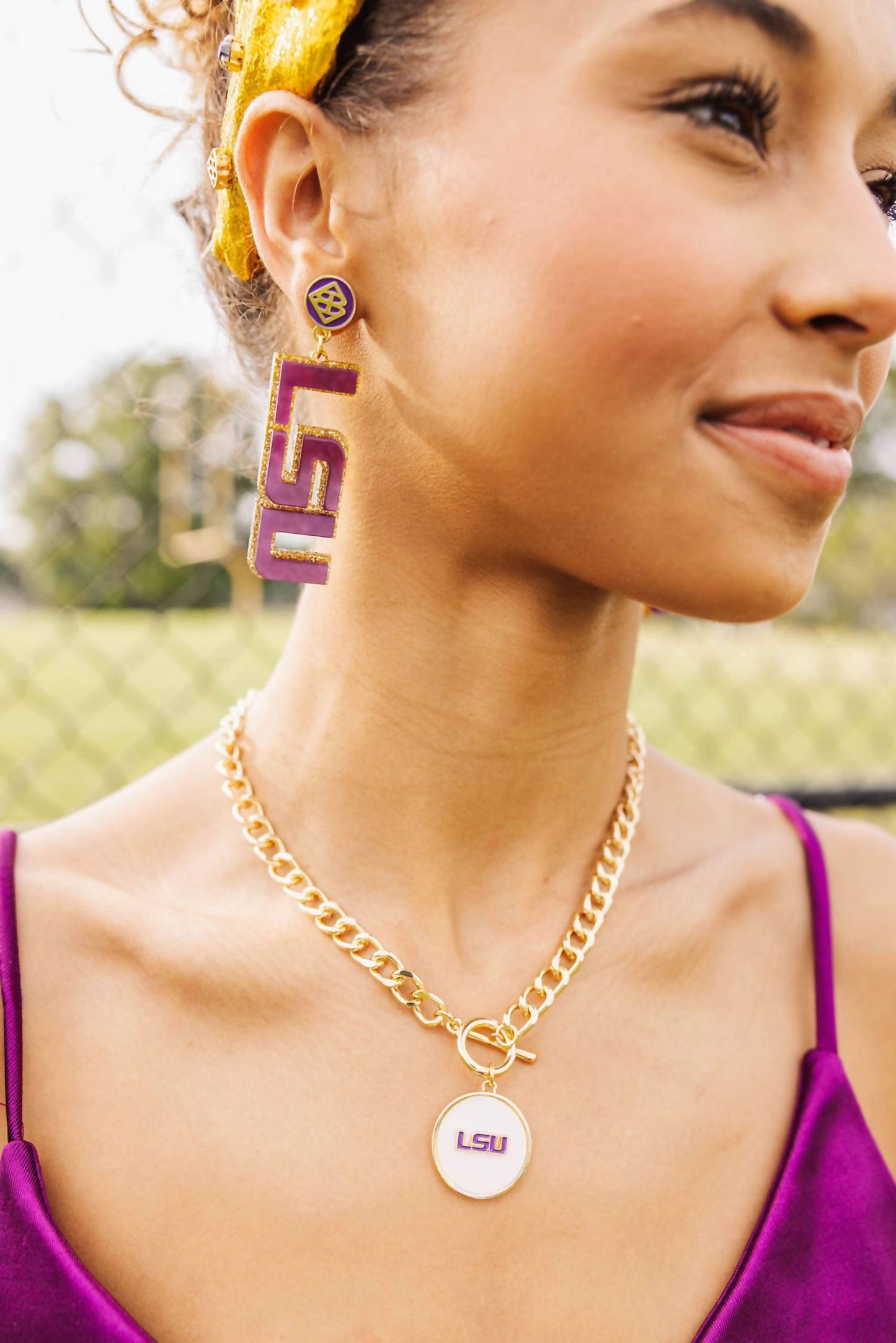 Brianna Cannon - Women's Lsu Glitter Earrings